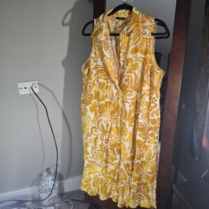 Mlle Gabrielle Yellow and White Floral Print Sundress